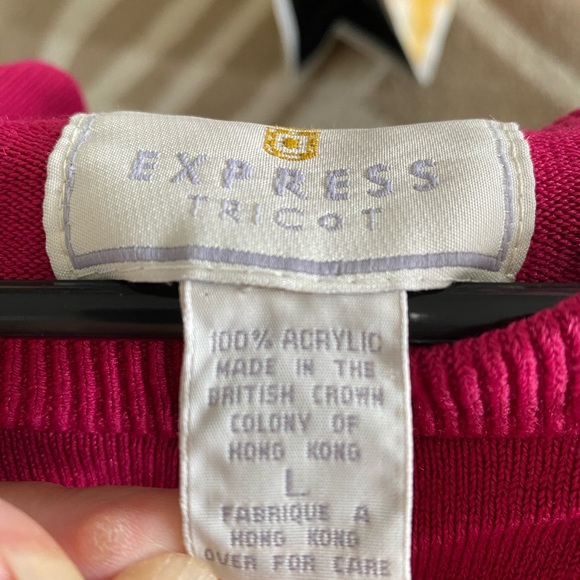 Vintage Express Tricot Cranberry Red Cardigan Sweater❤️ - Picture 6 of 6
